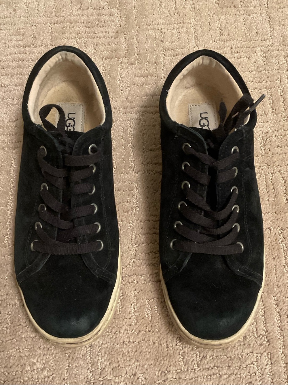 🖤 UGG Tomi Black Suede Women Sneakers Sz 8 Casual Comfort Streetwear Minimalist